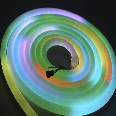 Светодиодная лента RGB SMD5050, WS2811 (гибкая, неоновая, U-форма, c  управлением, ІР67, 12 В, 60 диодов/м, 5 м) Превью 4