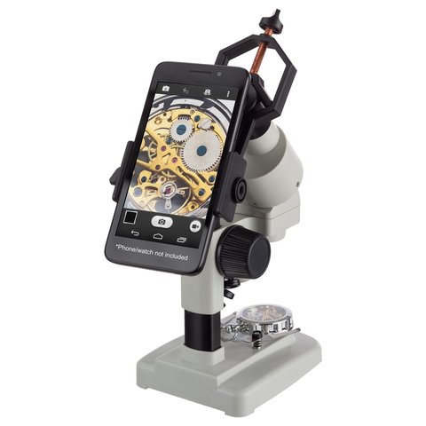 Портативний стереомікроскоп AmScope SE120Z-TMD з тримачем для смартфона Прев'ю 1