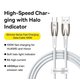 USB кабель Baseus Glimmer, USB тип-C, USB тип-A, 100 см, 100 Вт, белый, в нейлоновой оплетке, #CADH000402 Превью 1