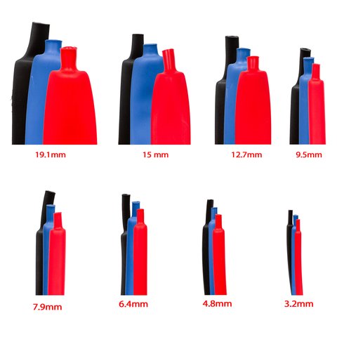 Heat Shrink Tube, (1 m, 9.5 mm, dark blue, with glue) Preview 1