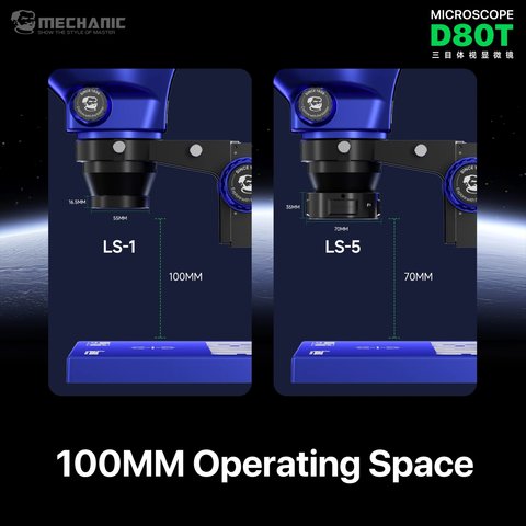 Microscopio Mechanic D80T-B5, trinocular, 8X-80X Vista previa  8