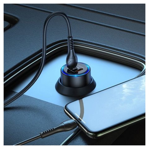 Автомобильное зарядное устройство Hoco NZ3, черное, Quick Charge, 40 Вт, 2 порта, 12-24 B Превью 1