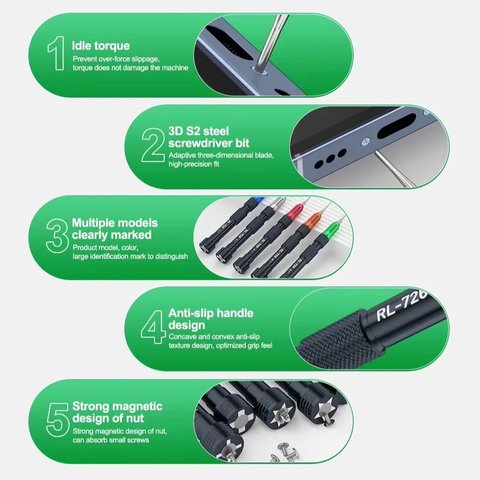 Destornillador de estría RELIFE RL-726 3D/*0.8, Pentalobe Vista previa  6
