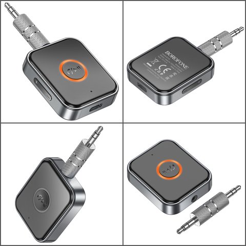 FM-трансмітер Borofone BC55, чорний, з кнопкою, USB тип-C, TRS 3.5 мм, #6941997772225 Прев'ю 1