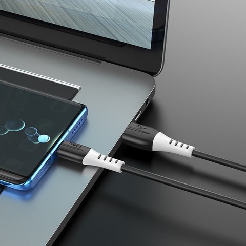 USB кабель Hoco X82, USB тип-C, USB тип-A, 100 см, 3 A, черный, силиконовый, #6931474768575 Превью 3